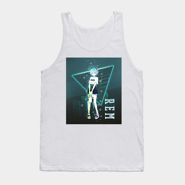 REM CHAN - 80s Retro Green art Tank Top by EhsanStore